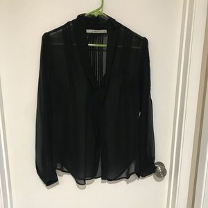 Gibson Black Sheer Blouse